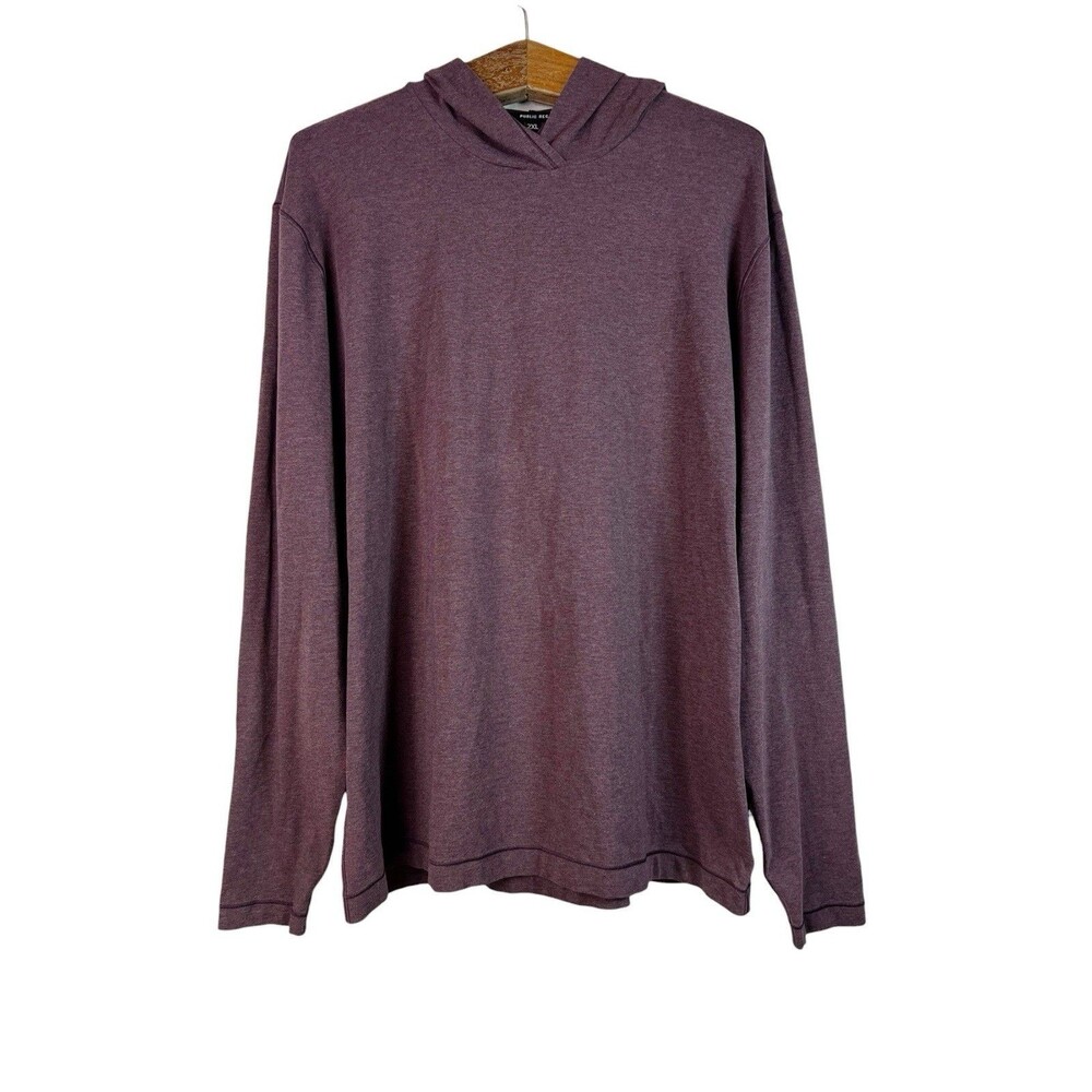 Public Rec Go To Hoodie Mens 2XL Burgundy Lightweight Pullover Sweater Athletic